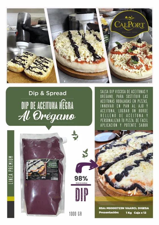 Ficha técnica del dip de aceituna al orégano