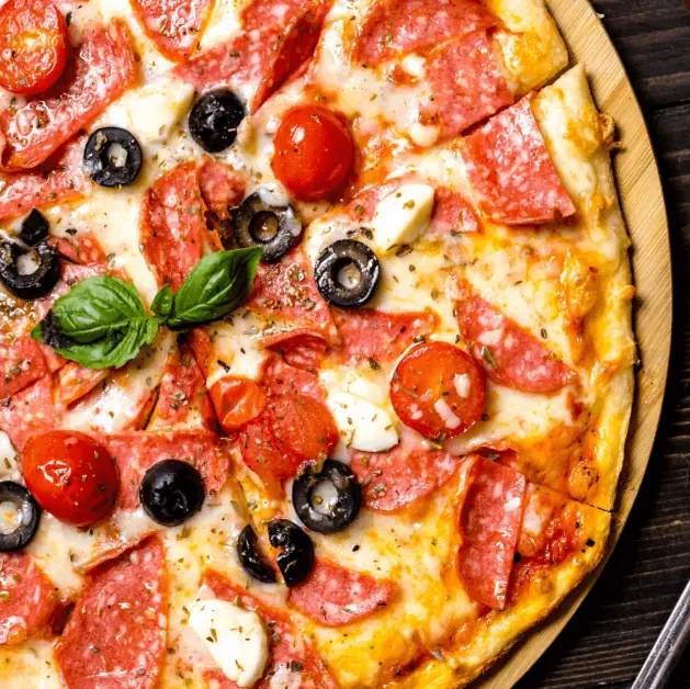 Pizza con aceitunas